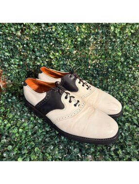 Allen Edmonds Golf Shoes white Black Leather size 11
